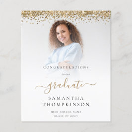 Budget 2024 Grad Foto Gold Glitzer Ankündigung