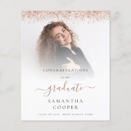 Budget 2024 Grad Foto Rose Gold Glitzer Ankündigun