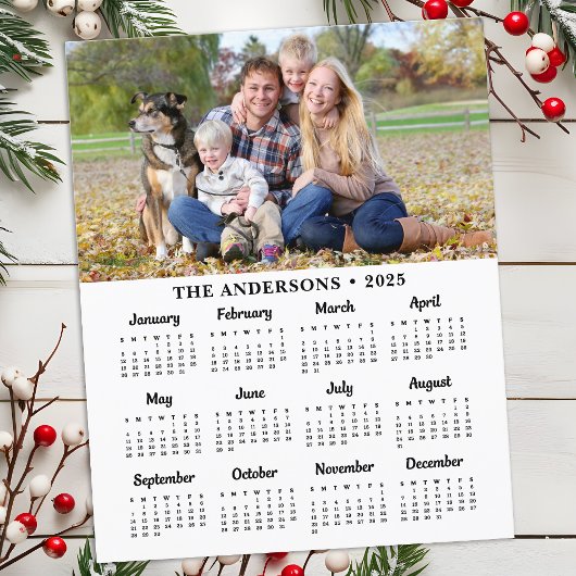 Budget 2025 Custom Foto Calendar Card 12 Monate