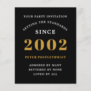 Budget 21. Geburtstag Einladung Black Gold 2002 Flyer