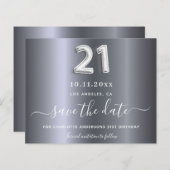 Budget 21. Geburtstag Save the Date (Vorne/Hinten)