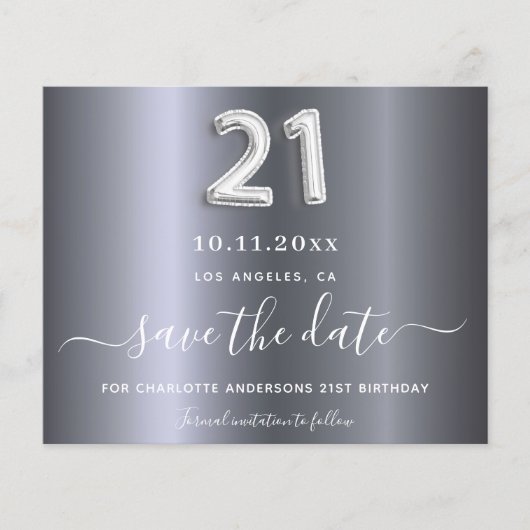 Budget 21. Geburtstag Save the Date (Vorderseite)