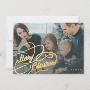 Budget 2 Familienfoto Frohe Weihnachten Urlaub Mitteilungskarte