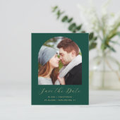 Budget 2-Foto Arch Emerald Green Save the Date (Stehend Vorderseite)