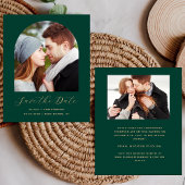Budget 2-Foto Arch Emerald Green Save the Date