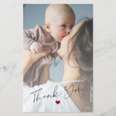 Budget 2 Foto Baby simple script danke Flyer (Vorne)