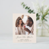 Budget 2-Foto Boho Arch Beige Save the Date (Stehend Vorderseite)