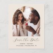 Budget 2-Foto Boho Arch Beige Save the Date (Vorderseite)