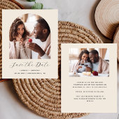 Budget 2-Foto Boho Arch Beige Save the Date