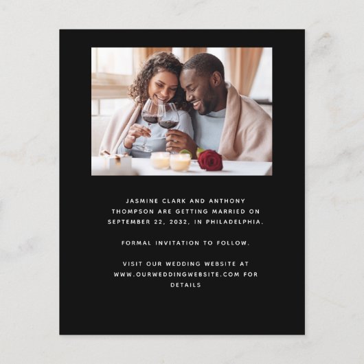 Budget 2-Foto Boho Arch Black Save the Date (Rückseite)