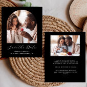 Budget 2-Foto Boho Arch Black Save the Date