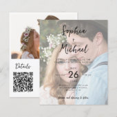 Budget 2 Foto Details QR Website Einladung Hochzei (Vorne/Hinten)