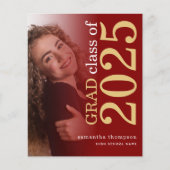 Budget 2 Foto Maroon Gold 2023 Grad Ankündigung (Vorderseite)