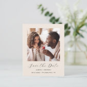Budget 2-Foto-Mindestbeige Save the Date (Stehend Vorderseite)