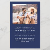 Budget 2-Foto Navy Blue Save the Date (Rückseite)