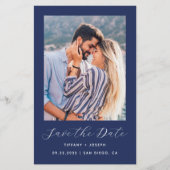 Budget 2-Foto Navy Blue Save the Date (Vorderseite)