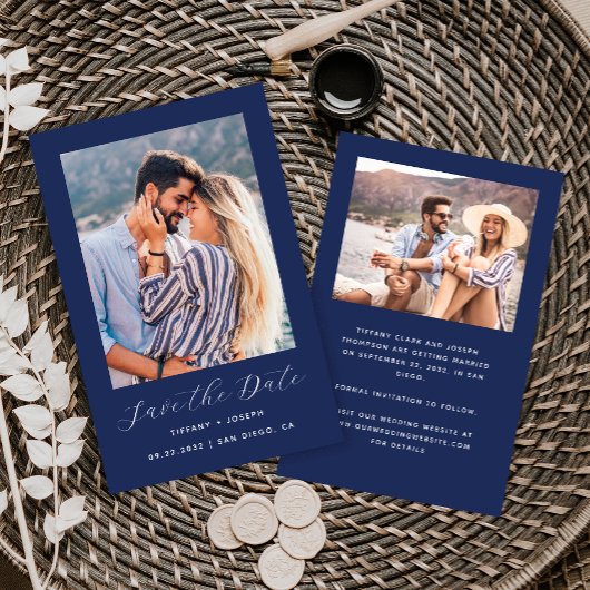 Budget 2-Foto Navy Blue Save the Date