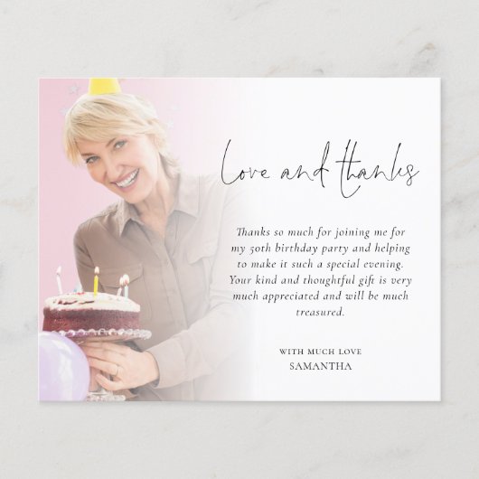 Budget 2 Foto Overlay Geburtstagsparty Danke (Vorderseite)