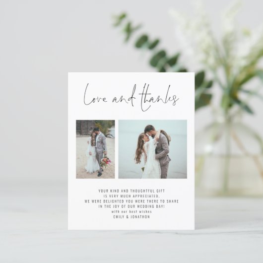 Budget 2 Foto QR Code Hochzeit Liebe Dank (Stehend Vorderseite)