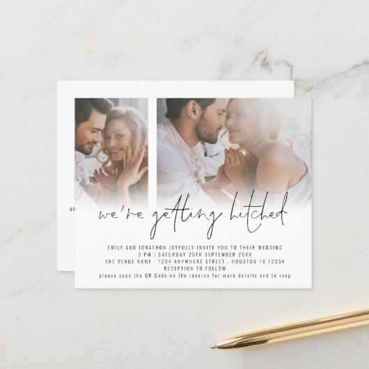 Budget 2 Foto QR-Kodex Erreichte Hochzeit (Vorderseite/Rückseite Beispiel)