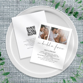 Budget 2 Foto QR Kodex Romantische Hochzeitseinlad