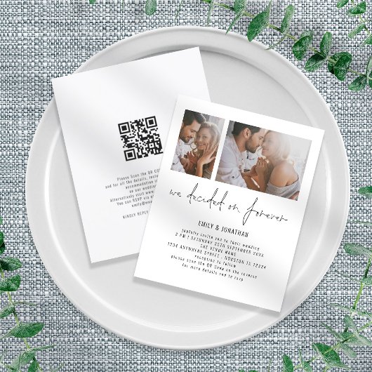 Budget 2 Foto QR Kodex Romantische Hochzeitseinlad