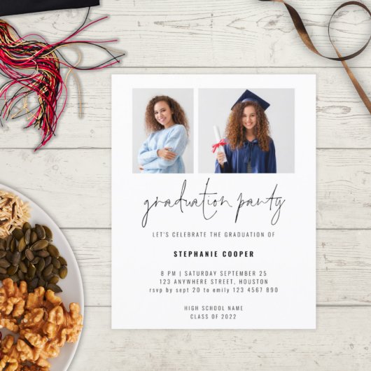 Budget 2 Foto Script 2022 Graduation Party Einladu