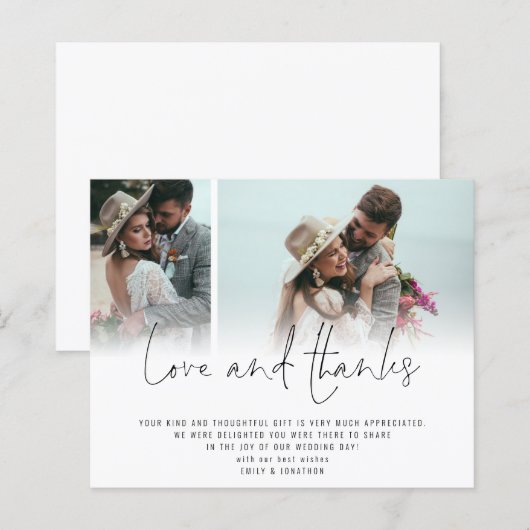 Budget 2 Foto Script Hochzeitsskrippe Liebe Dank (Vorne/Hinten)