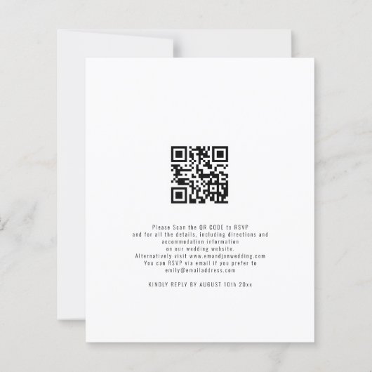 Budget 2 Foto Script QR Code Einladung Hochzeit (Rückseite)