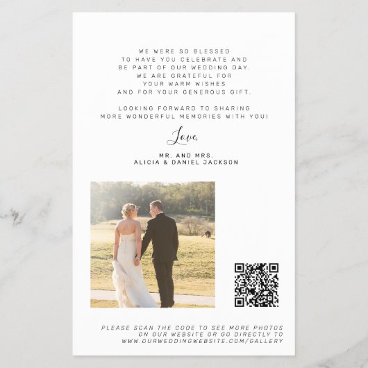 Budget 2 Foto Skript QR Code Hochzeit danke Flyer (Hinten)