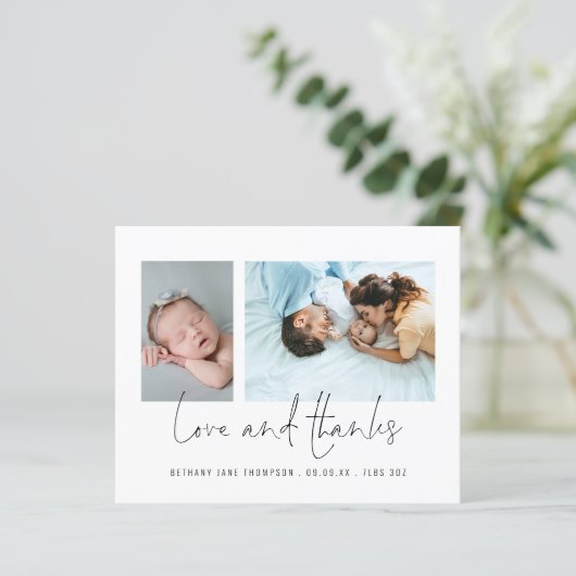 Budget 2 Fotos Liebe Dank Geburtserklärung (Stehend Vorderseite)