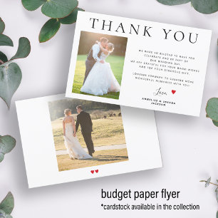 Budget 2 Fotos Moderne Hochzeit Vielen Dank Flyer