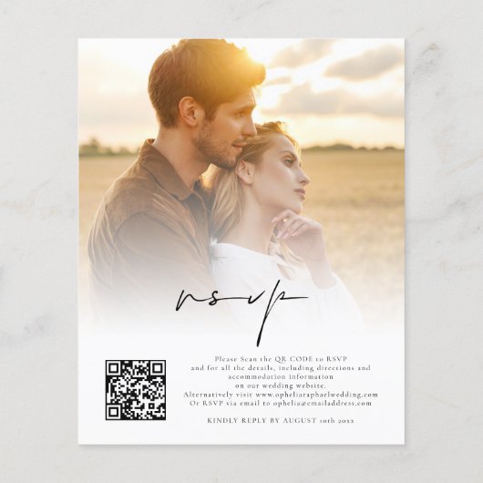 Budget 2 Fotos Overlay Boho Hochzeit Einladung (Rückseite)