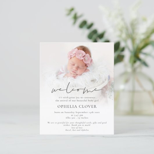 Budget 2 Fotos Overlay Gold Willkommensgeburt (Stehend Vorderseite)