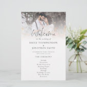 Budget 2 Fotos Overlay Script-Hochzeitsprogramm (Stehend Vorderseite)