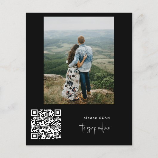 Budget 2 Fotos QR CODE Skript Hochzeit Einladung Flyer (Hinten)