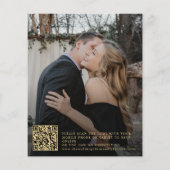 Budget 2 Fotos QR Gold Einladung zur Hochzeit Flyer (Hinten)