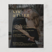 Budget 2 Fotos QR Gold Einladung zur Hochzeit Flyer (Vorne)
