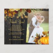 Budget 2 Fotos rustikale Fall Holz Hochzeit danke Flyer (Vorne)