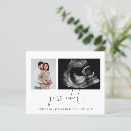 Budget 2 Fotos schätzen Schwangerschaftsankündigun (Stehend Vorderseite)