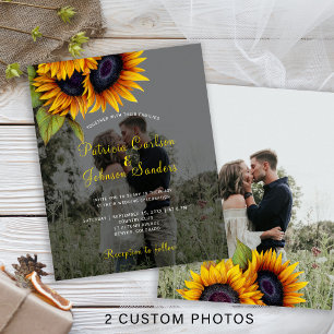 Budget 2 Fotos Sonnenblumen-Hochzeitseinladung