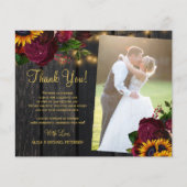 Budget 2 Fotos Sonnenblumen Rose Hochzeit danke (Vorderseite)