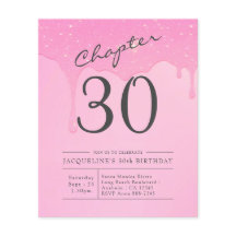 Budget 30. Geburtstag Pink Gray Einladung