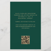 Budget 3-Foto Collage Green QR Code Save the Date (Rückseite)