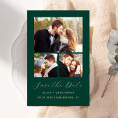 Budget 3-Foto Collage Green Save the Date