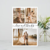 Budget 3 Foto Collage Wedding Danke Karte (Stehend Vorderseite)