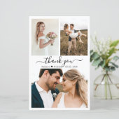 Budget 3 Foto Collage Wedding Danke Karte (Stehend Vorderseite)