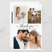 Budget 3 Foto Collage Wedding Danke Karte (Vorne/Hinten)