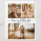 Budget 3 Foto Collage Wedding Danke Karte (Vorne/Hinten)