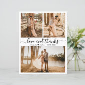 Budget 3 Foto Collage Wedding Danke Karte (Stehend Vorderseite)